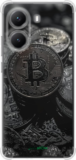 Силикон с усиленными углами чехол Black Bitcoin для Xiaomi Turbo 4 - 6090sp-4013 изображение 