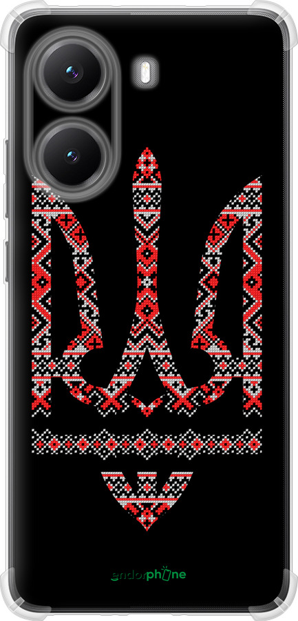 Силикон с усиленными углами чехол Герб - вышиванка на черном фоне для Xiaomi Turbo 4 - 1196sp-4013 изображение 