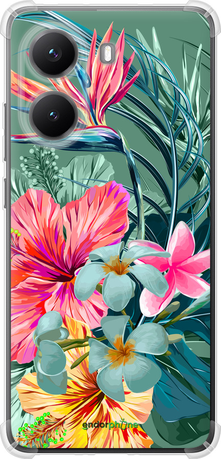 Силикон с усиленными углами чехол Тропические цветы v1 для Xiaomi Turbo 4 - 4667sp-4013 изображение 