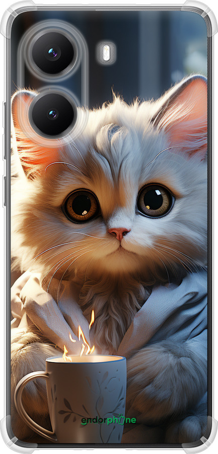 Силикон с усиленными углами чехол White cat для Xiaomi Turbo 4 - 5646sp-4013 изображение 