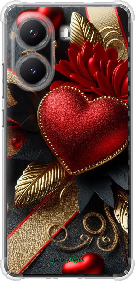 Силикон с усиленными углами чехол Сердечки v2 для Xiaomi Turbo 4 - 5832sp-4013 изображение 