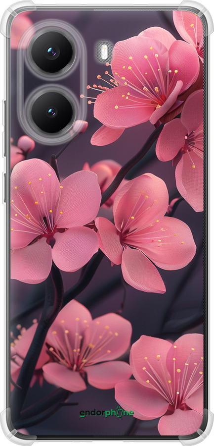 Силикон с усиленными углами чехол Пурпурная сакура для Xiaomi Turbo 4 - 6075sp-4013 изображение 