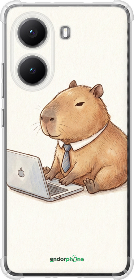 Силикон с усиленными углами чехол Funny Capybara CEO Working для Xiaomi Turbo 4 - 6777sp-4013 изображение 