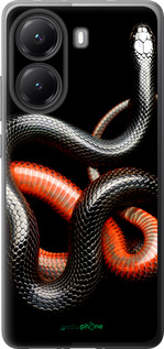 Силіконовий чехол Червоно-чорна змія на чорному фоні для Xiaomi POCO X7 PRO - 4063u-3907 изображение 
