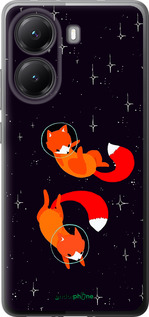 Силиконовый чехол Лисички в космосе для Xiaomi Turbo 4 - 4519u-4013 изображение 