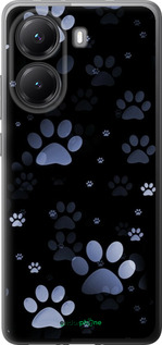 Силиконовый чехол С синими отпечатками лап для Xiaomi Turbo 4 - 6441u-4013 изображение 