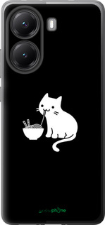Силиконовый чехол С милым котом на черном фоне для Xiaomi Turbo 4 - 6528u-4013 изображение 