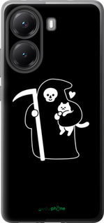 Силиконовый чехол Минималистичный арт: смерть и кошка для Xiaomi POCO X7 PRO - 6529u-3907 изображение 