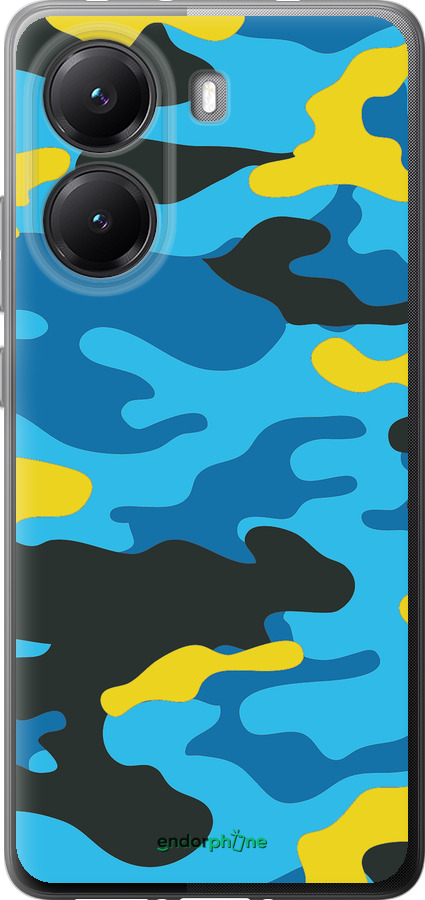 Силиконовый чехол Желто-голубой камуфляж для Xiaomi POCO X7 PRO - 1084u-3907 изображение 