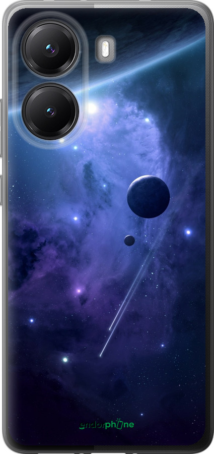 Силиконовый чехол Планеты в синем космосе для Xiaomi POCO X7 PRO - 171u-3907 изображение 
