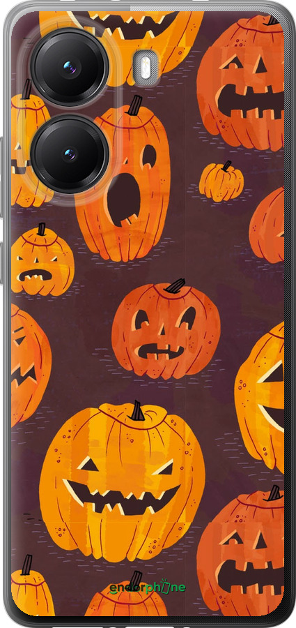 Силиконовый чехол Тыквы на Хеллоуин для Xiaomi POCO X7 PRO - 233u-3907 изображение 