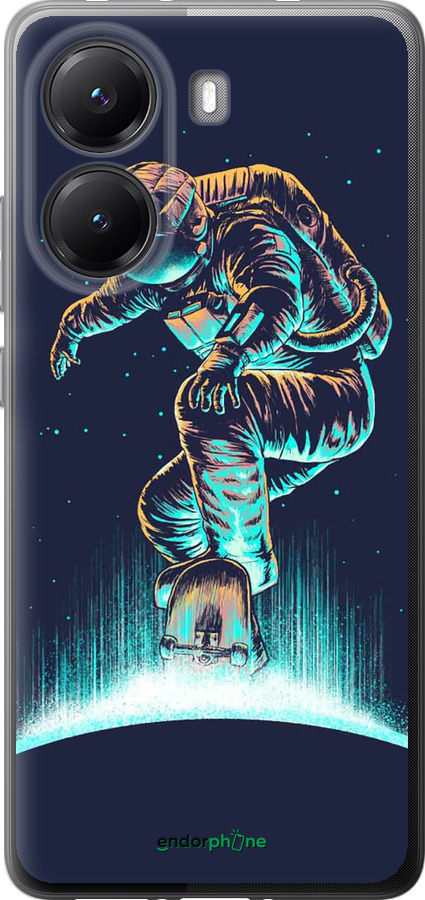 Силіконовий чехол Космонавт на скейтборді для Xiaomi Turbo 4 - 4145u-4013 изображение 