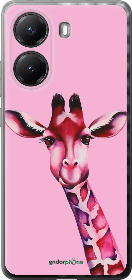 Силиконовый чехол Розовая жирафа для Xiaomi POCO X7 PRO - 4441u-3907 изображение 