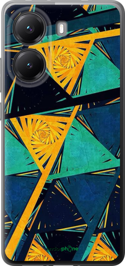 Силиконовый чехол Арт, абстракция, желтый, синий для Xiaomi Turbo 4 - 5382u-4013 изображение 