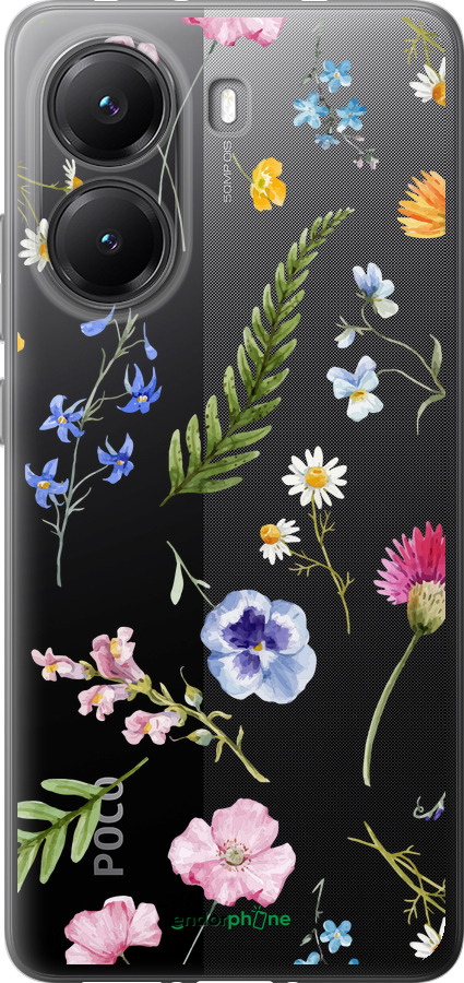 Силиконовый чехол Цветочный фон v2 для Xiaomi POCO X7 PRO - 5472u-3907 изображение 