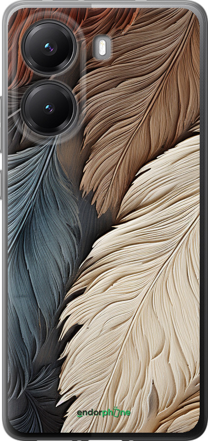 Силиконовый чехол Листья в стиле бохо для Xiaomi POCO X7 PRO - 5643u-3907 изображение 