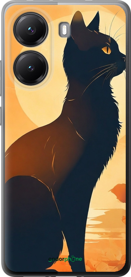 Силиконовый чехол Черная кошка v2 для Xiaomi POCO X7 PRO - 5830u-3907 изображение 