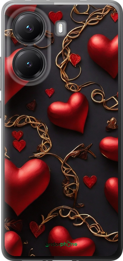 Силиконовый чехол Сердечки для Xiaomi POCO X7 PRO - 5831u-3907 изображение 