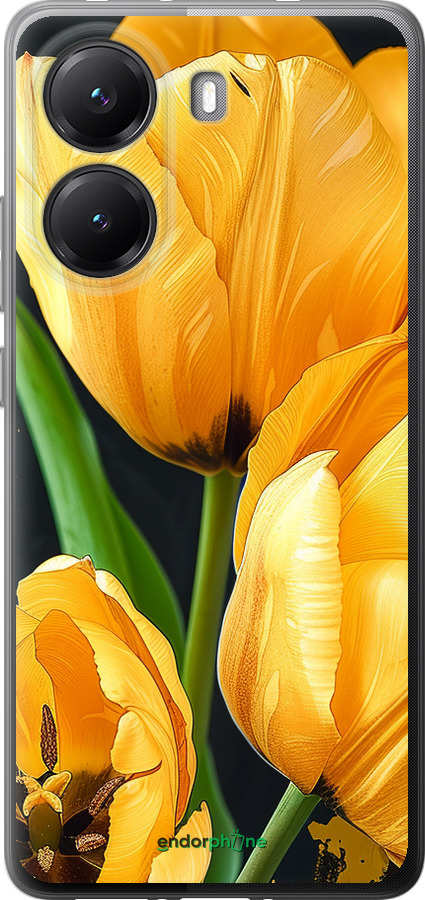 Силиконовый чехол Желтые тюльпаны для Xiaomi POCO X7 PRO - 5991u-3907 изображение 