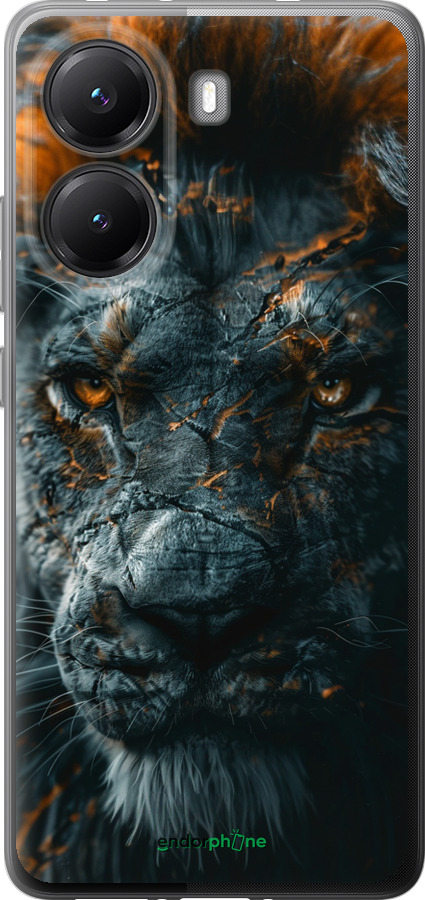 Силиконовый чехол Пламенный лев для Xiaomi Turbo 4 - 6153u-4013 изображение 