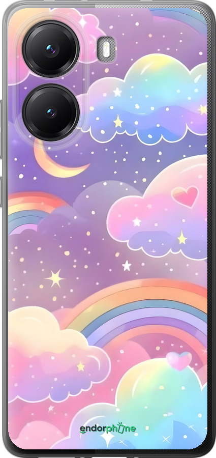 Силиконовый чехол Облака и радуга для Xiaomi Turbo 4 - 6312u-4013 изображение 