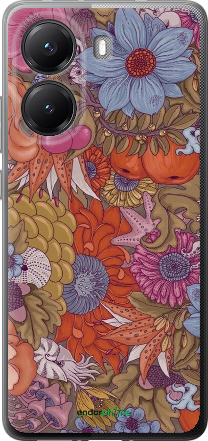 Силиконовый чехол Абстрактные цветы для Xiaomi Turbo 4 - 6526u-4013 изображение 