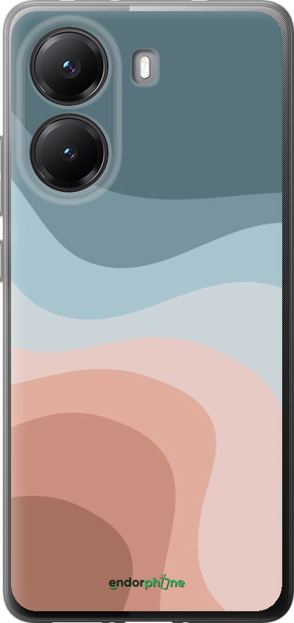 Силиконовый чехол С синими и розовыми волнами в стиле ретро для Xiaomi POCO X7 PRO - 6532u-3907 изображение 