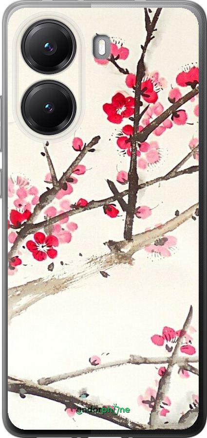 Силиконовый чехол Принт с изображением цветения сакуры для Xiaomi POCO X7 PRO - 6545u-3907 изображение 