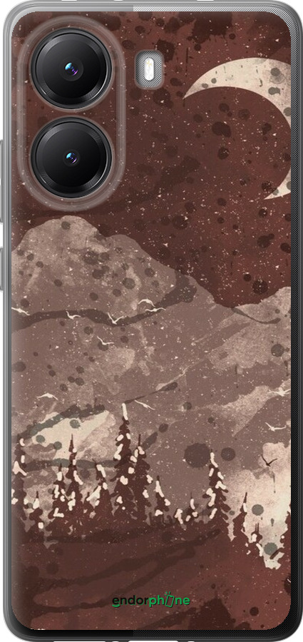Силиконовый чехол С изображением лунного пейзажа в ночном лесу для Xiaomi POCO X7 PRO - 6546u-3907 изображение 
