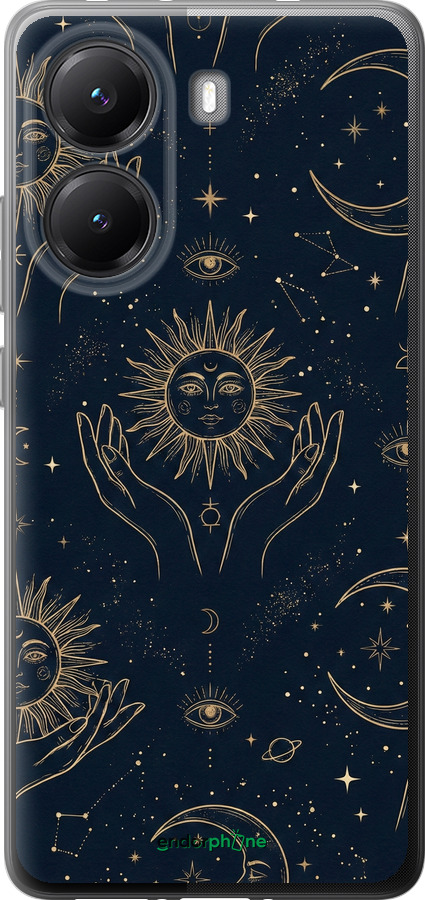 Силиконовый чехол Celestial Harmony: Sun & Moon Gold Mystic Pattern для Xiaomi POCO X7 PRO - 6778u-3907 изображение 