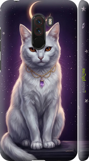 3D пластиковый матовый чехол Mystic White Cat Gothic Dark Purple Gold для Xiaomi Pocophone F1 - 6805m-1556 изображение 