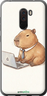 2D пластиковый чехол 'Funny Capybara CEO Working' для Xiaomi Pocophone F1 изображение 1