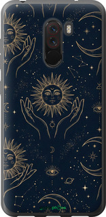 2D пластиковый чехол 'Celestial Harmony: Sun & Moon Gold Mystic Pattern' для Xiaomi Pocophone F1 изображение 3