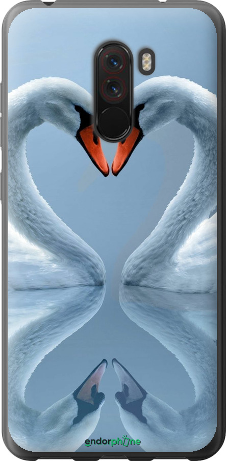 2D пластиковий чехол Лебеді для Xiaomi Pocophone F1 - 6007t-1556 изображение 