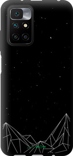 TPU чехол Черно белые абстрактные горы для Xiaomi Redmi 10 - 6437b-2488 изображение 