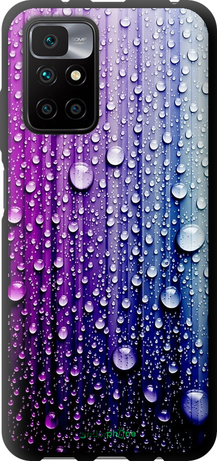 

TPU чорний чохол "Краплини води" для Xiaomi Redmi 10, Синій