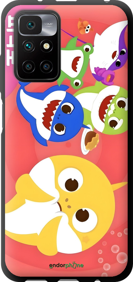 TPU чехол Бейби Шаркс для Xiaomi Redmi 10 - 6305b-2488 изображение 