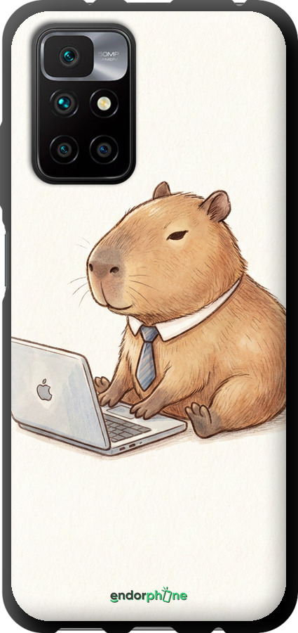 TPU чехол Funny Capybara CEO Working для Xiaomi Redmi 10 - 6777b-2488 изображение 