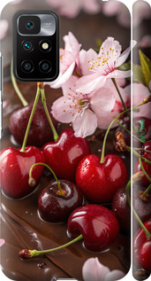 3D пластиковий матовий чехол Вишня у шоколаді для Xiaomi Redmi 10 - 6698m-2488 изображение 