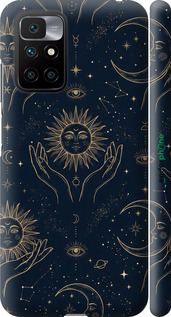 3D пластиковый матовый чехол Celestial Harmony: Sun & Moon Gold Mystic Pattern для Xiaomi Redmi 10 - 6778m-2488 изображение 