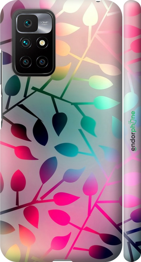 

3D пластиковий матовий чохол "Листя" для Xiaomi Redmi 10