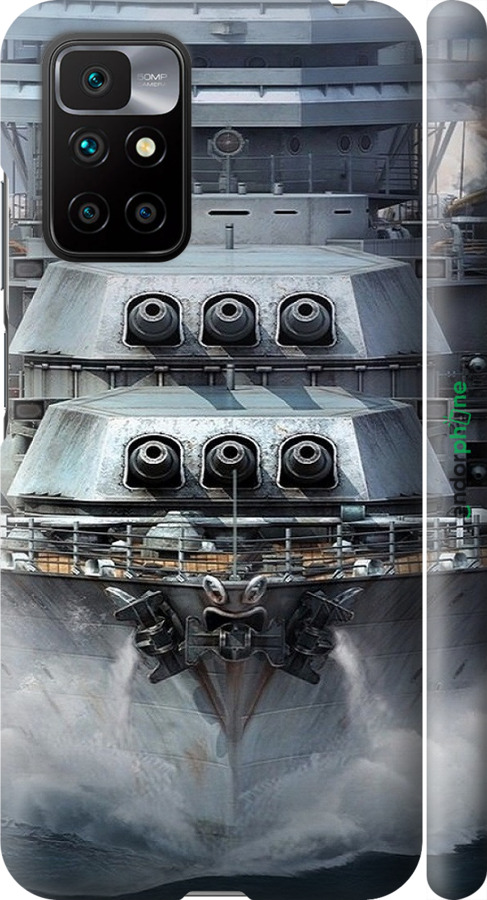 3D пластиковый матовый чехол Линкор, world of tanks, wargaming, военный корабль для Xiaomi Redmi 10 - 6453m-2488 изображение 