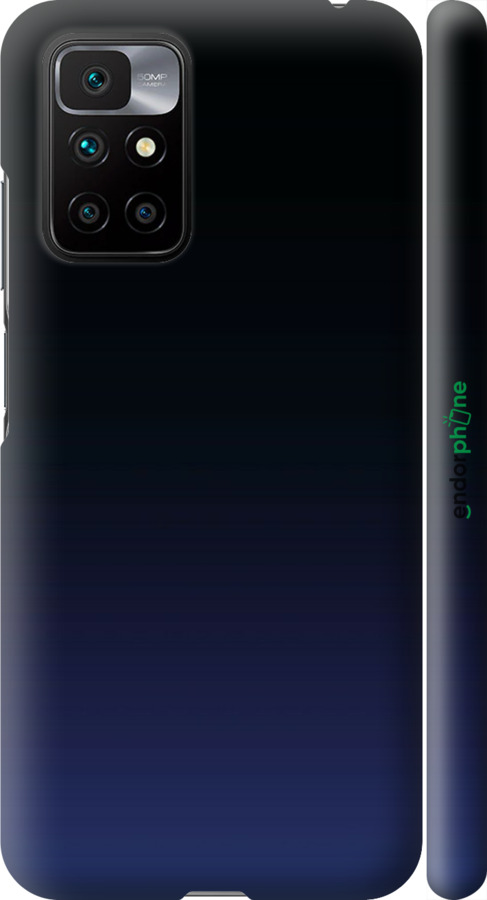 3D пластиковый матовый чехол Градиент в тёмно - синем стиле для Xiaomi Redmi 10 - 6542m-2488 изображение 
