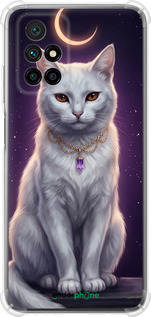 Силикон с усиленными углами чехол Mystic White Cat Gothic Dark Purple Gold для Xiaomi Redmi 10 - 6805sp-2488 изображение 