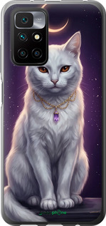 Силиконовый чехол Mystic White Cat Gothic Dark Purple Gold для Xiaomi Redmi 10 - 6805u-2488 изображение 