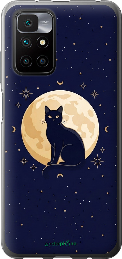Силиконовый чехол Cute Cat Celestial/Witchy для Xiaomi Redmi 10 - 6787u-2488 изображение 