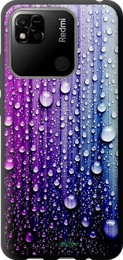

TPU чорний чохол "Краплини води" для Xiaomi Redmi 10A, Синій