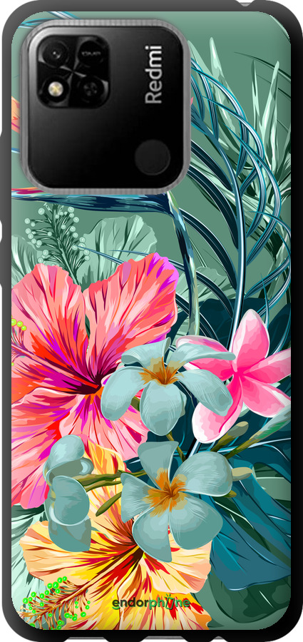 TPU чехол Тропические цветы v1 для Xiaomi Redmi 10A - 4667b-2578 изображение 