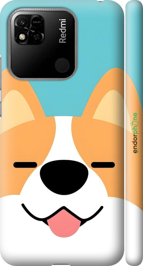 3D пластиковий матовий чехол Корги для Xiaomi Redmi 10A - 6280m-2578 изображение 