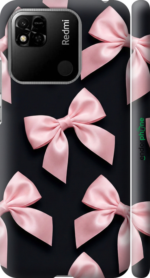 3D пластиковый матовый чехол Coquette Ribbons Dark Coquette для Xiaomi Redmi 10A - 6767m-2578 изображение 